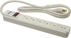 Tripp-Lite - 6 Outlets, 120 Volts, 15 Amps, 6' Cord, Power Outlet Strip - Free Hanging, Keyhole Mount, 5-15P NEMA Configuration, 10.8" Strip, UL1449 3rd Edition - Exact Industrial Supply