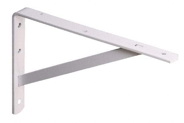 Knape & Vogt - 1,000 Lb Capacity, White Finish, L-Bracket - 20" Long, 13.1" High - Exact Industrial Supply