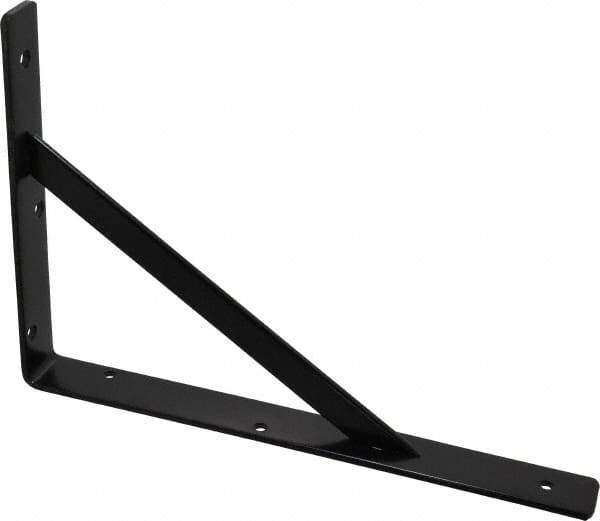 Knape & Vogt - 1,000 Lb Capacity, Black Epoxy Coated, L-Bracket - 12" Long, 8" High - Exact Industrial Supply