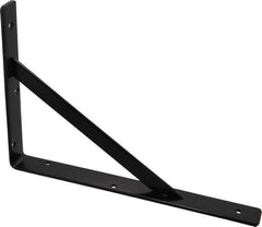 Knape & Vogt - 1,000 Lb Capacity, Black Epoxy Coated, L-Bracket - 12" Long, 8" High - Exact Industrial Supply