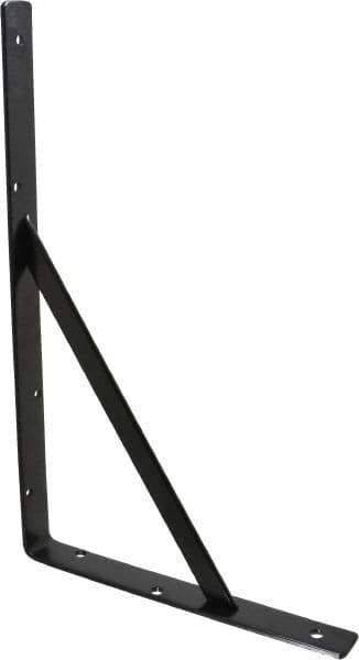 Knape & Vogt - 1,000 Lb Capacity, Black Epoxy Coated, L-Bracket - 16" Long, 10" High - Exact Industrial Supply