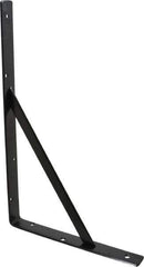 Knape & Vogt - 1,000 Lb Capacity, Black Epoxy Coated, L-Bracket - 16" Long, 10" High - Exact Industrial Supply
