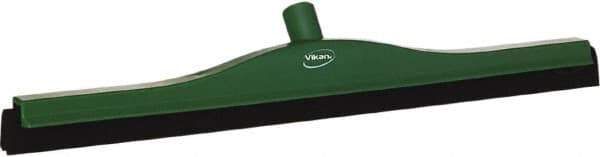 Vikan - 24" Foam Rubber Blade Bench Squeegee - Double Edge, Green, Plastic Holder - Exact Industrial Supply