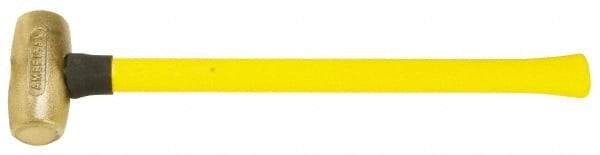 American Hammer - 5 Lb Head Nonsparking Hammer - 22" OAL, 20" Long Fiberglass Handle - Exact Industrial Supply