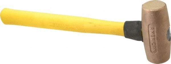American Hammer - 4 Lb Head Nonsparking Mallet - 14-1/2" OAL, 13" Long Fiberglass Handle - Exact Industrial Supply