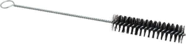 Weiler - 4" Long x 1" Diam Nylon Tube Brush - Single Spiral, 12-1/4" OAL, 0.014" Filament Diam, 5/32" Shank Diam - Exact Industrial Supply