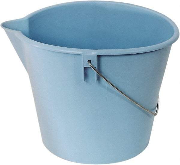 Ability One - 10 Qt, Plastic Round Blue Single Pail with Pour Spout - Handle Included - Exact Industrial Supply