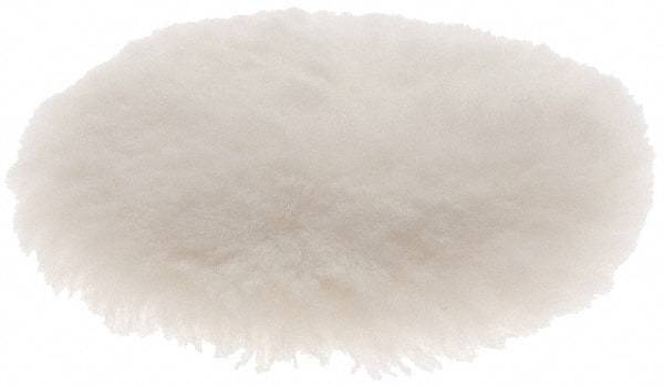 3M - 5-1/4" Diam Lambswool Bonnet Pad - 25/32" Pile, Hook & Loop Attachment - Exact Industrial Supply