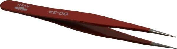 Aven - 4-3/4" OAL OO-SA Color Coded Precision Tweezers - Stainless Steel, OO-SA Pattern - Exact Industrial Supply