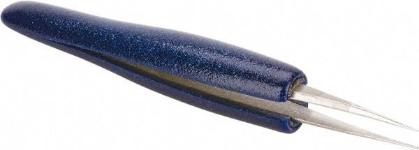 Aven - 4-1/4" OAL 3C-SA Ergonomic Cushion Grip Tweezers - Straight, Pointed, Sharp Tips - Exact Industrial Supply