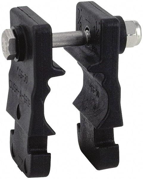 ZSI - 3/4" Pipe, Cushion Clamp - Black, 200 Lb Capacity, Glass Filled Nylon 6 - Exact Industrial Supply