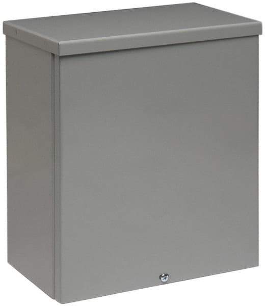 Cooper B-Line - Steel Junction Box Enclosure Screw Flat Cover - NEMA 3R, 18" Wide x 18" High x 6" Deep, Rainproof - Exact Industrial Supply