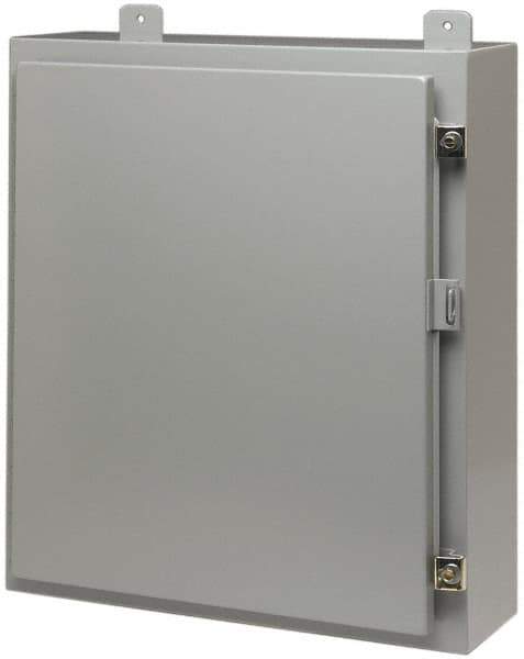 Cooper B-Line - Steel Standard Enclosure Hinge Flat Cover - NEMA 12, 13, 36" Wide x 36" High x 12" Deep - Exact Industrial Supply