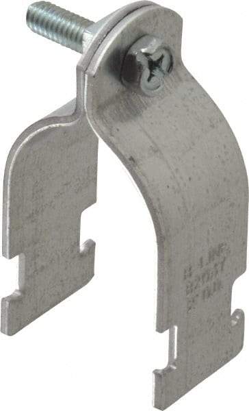 Cooper B-Line - 2" Pipe, 12 Gauge, Grade ASTM A1011," Pipe or Conduit Clamp - Zinc Plated, 800 Lb Capacity, All Conduit - Exact Industrial Supply