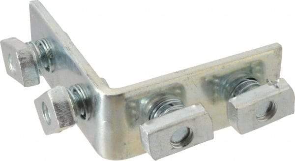 Cooper B-Line - Zinc Plated Carbon Steel 90° Preassembled Strut Fitting - 1/2" Bolt, 4 Holes, Used with Cooper B Line Channel & Strut (All Sizes Except B62 & B72) - Exact Industrial Supply