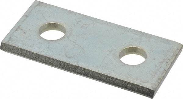 Cooper B-Line - Zinc Plated Carbon Steel Flat Splice Strut Fitting - 1/2" Bolt, 2 Holes, Used with Cooper B Line Channel & Strut (All Sizes Except B62 & B72) - Exact Industrial Supply