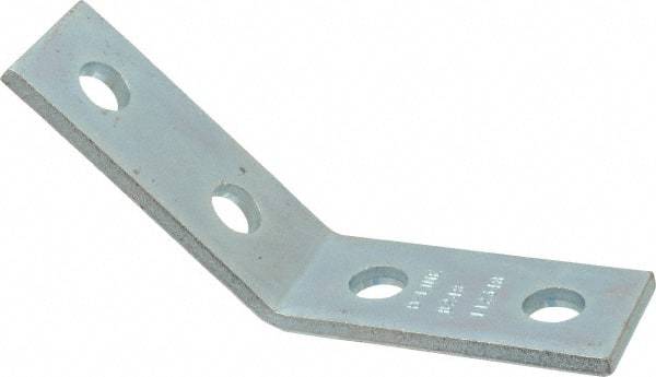 Cooper B-Line - Zinc Plated Carbon Steel 45° Open Angle Strut Fitting - 1/2" Bolt, 4 Holes, Used with Cooper B Line Channel & Strut (All Sizes Except B62 & B72) - Exact Industrial Supply