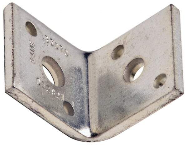 Cooper B-Line - 1/2 or 3/8" Rod, Zinc Plated Carbon Steel Reversible Angle Clip Reversible Angle Strut Clip - 500 Lb Capacity, 2 Holes, Used with Rod To Beam Or Wall Bracket - Exact Industrial Supply