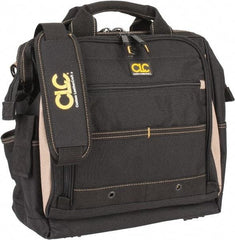 CLC - 33 Pocket Tan & Black Polyester Tool Bag - 13" Wide x 7" Deep x 13" High - Exact Industrial Supply