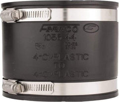 Made in USA - 4" PVC Flexible Pipe Coupling with Clamp - 4" Long, Pipe x Pipe, Stainless Steel Clamp - Exact Industrial Supply