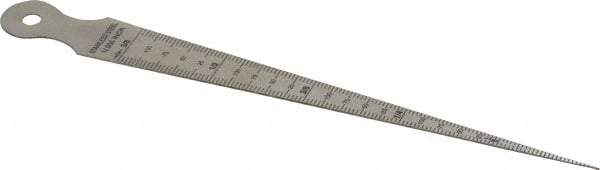 Value Collection - 1/32 to 5/8 Inch Measurement, 1 Leaf Taper Gage - 15mm Long, Stainless Steel, 1/64 Inch Graduation - Exact Industrial Supply