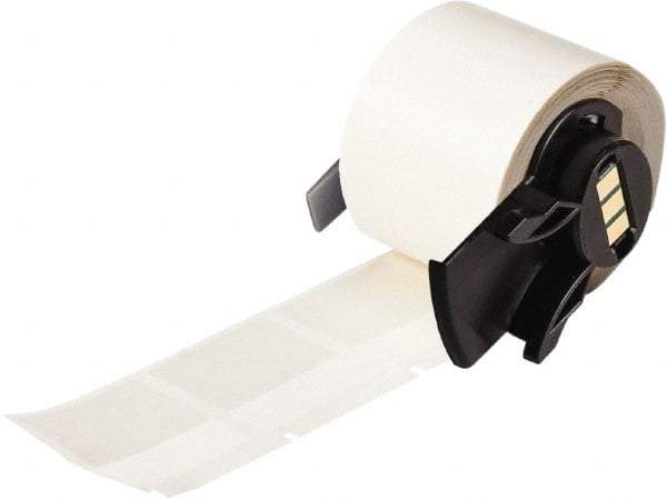 Brady - 1-1/2" Wide x 1-1/2" Long, Clear/White Vinyl Cable Tag - For BMP61 Labeling System, BMP71 Label Printer, TLS 2200 Thermal Labeling System, TLS-pc Link Thermal Labeling System - Exact Industrial Supply