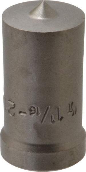 Cleveland Steel Tool - 1-1/16 Inch Diameter Round Ironworker Punch - 1-1/32 Inch Body Diameter, 1-5/32 Inch Head Diameter, 1-15/16 Inch Overall Length - Exact Industrial Supply