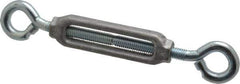 Made in USA - 144 Lb Load Limit, 3/8" Thread Diam, 2-7/8" Take Up, Aluminum Eye & Eye Turnbuckle - 3-7/8" Body Length, 1/4" Neck Length, 7-1/2" Closed Length - Exact Industrial Supply