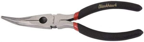 Blackhawk by Proto - 6-1/4" OAL, 2-7/32" Jaw Length x 29/32" Jaw Width, Long Nose Side Cutting Needle Nose Pliers - Round Jaw, Curved Head, Plastic Handles - Exact Industrial Supply