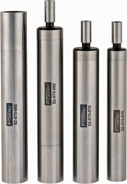 Fowler - 3/8, 1/2 Inch Shank Diameter, 0.0002 Inch Accuracy, Edge Finder Set - 0.5 Inch Head Diameter, Cylindrical Head Type, Includes 4 Attachments, Wooden Case, 4 Pieces - Exact Industrial Supply