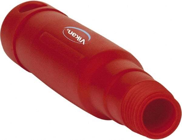 Vikan - 6-1/2 x 1-5/32" Polypropylene Squeegee Handle - European Threaded Connection, Red - Exact Industrial Supply