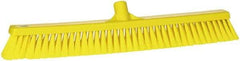 Vikan - 24" Fine Particle Synthetic Push Broom - 2" Bristle Length, Plastic Block, European Threaded Handle Connection - Exact Industrial Supply