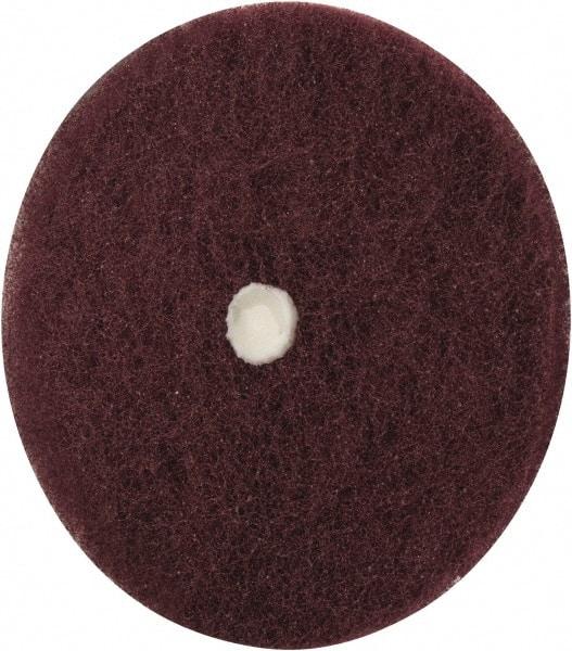 Merit Abrasives - 5" Diam, Medium Mounted Scrubber Buffing Wheel - 1 Ply, Very Fine Grade, 1/4" Shank Diam, 4,000 RPM - Exact Industrial Supply