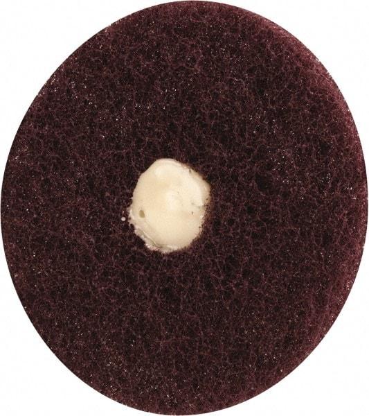 Merit Abrasives - 3" Diam, Medium Mounted Scrubber Buffing Wheel - 1 Ply, Very Fine Grade, 1/4" Shank Diam, 8,000 RPM - Exact Industrial Supply
