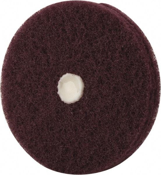 Merit Abrasives - 4" Diam, Medium Mounted Scrubber Buffing Wheel - 2 Ply, Very Fine Grade, 1/4" Shank Diam, 6,000 RPM - Exact Industrial Supply