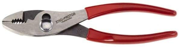 Proto - 8-1/16" OAL, 1-3/4" Jaw Length, 1-13/64" Jaw Width, Combination Slip Joint Pliers - Regular Nose Head, Standard Tool, Wire Cutting Shear - Exact Industrial Supply