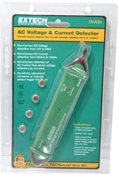 Extech - 12 VAC to 600 VAC, Voltage Tester - LR44 Power Supply - Exact Industrial Supply