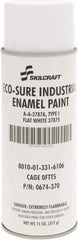 Ability One - White, Flat, Enamel Spray Paint - 8 to 10 Sq Ft per Can, 11 oz Container - Exact Industrial Supply