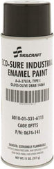Ability One - Olive Drab, Gloss, Enamel Spray Paint - 8 to 10 Sq Ft per Can, 11 oz Container - Exact Industrial Supply