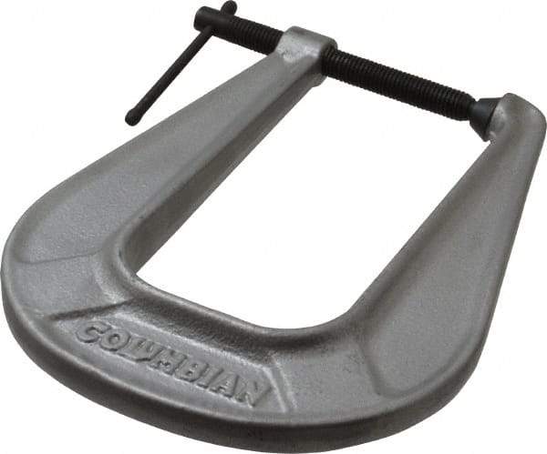 Wilton - Light-Duty 2-1/2" Max Opening, 6-1/4" Throat Depth, Ductile Iron Standard C-Clamp - 1,600 Lb Capacity, 0" Min Opening, Deep Throat - Exact Industrial Supply