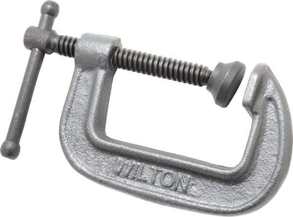 Wilton - Light-Duty 2-1/2" Max Opening, 1-3/4" Throat Depth, Ductile Iron Standard C-Clamp - 1,110 Lb Capacity, 0" Min Opening, Standard Throat Depth - Exact Industrial Supply