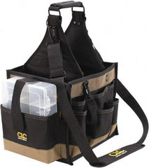 CLC - 23 Pocket Black & Brown Polyester Tool Bag - 11" Wide x 10" Deep x 19" High - Exact Industrial Supply