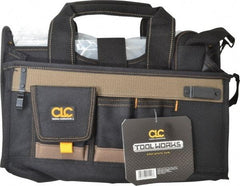 CLC - 15 Pocket Black & Brown Polyester Tool Bag - 16" Wide x 9" Deep x 9" High - Exact Industrial Supply