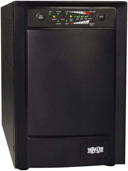 Tripp-Lite - 15 Amp, 750 VA, Tower Mount Online Backup Uninterruptible Power Supply - Backup 4 min with Full Load & 13 min with Half Load, 120 VAC Input & Output, 600 Watt Output, 1 Phases, 6 Outlets - Exact Industrial Supply
