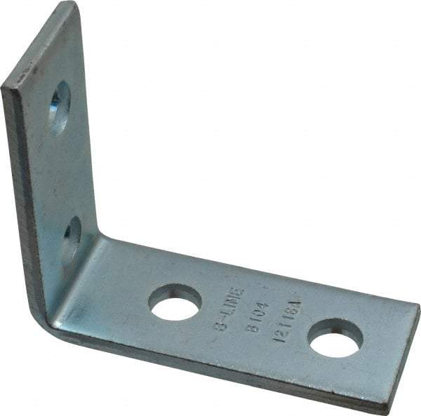 Cooper B-Line - Zinc Plated Carbon Steel 90° Strut Fitting - 1/2" Bolt, 4 Holes, Used with Cooper B Line Channel & Strut (All Sizes Except B62 & B72) - Exact Industrial Supply