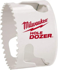 Milwaukee Tool - 2-1/8" Diam, 1-1/2" Cutting Depth, Hole Saw - Bi-Metal Saw, Toothed Edge - Exact Industrial Supply