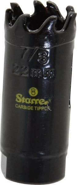 Starrett - 7/8" Diam, 1-5/8" Cutting Depth, Hole Saw - Carbide-Tipped Saw, Toothed Edge - Exact Industrial Supply