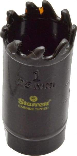 Starrett - 1" Diam, 1-5/8" Cutting Depth, Hole Saw - Carbide-Tipped Saw, Toothed Edge - Exact Industrial Supply