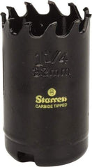 Starrett - 1-1/4" Diam, 1-5/8" Cutting Depth, Hole Saw - Carbide-Tipped Saw, Toothed Edge - Exact Industrial Supply