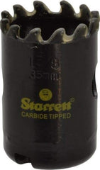 Starrett - 1-3/8" Diam, 1-5/8" Cutting Depth, Hole Saw - Carbide-Tipped Saw, Toothed Edge - Exact Industrial Supply